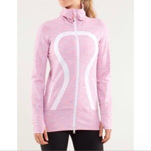 Lululemon In Stride Jacket Full Zip White April Multi Striped Size 6 Women’s